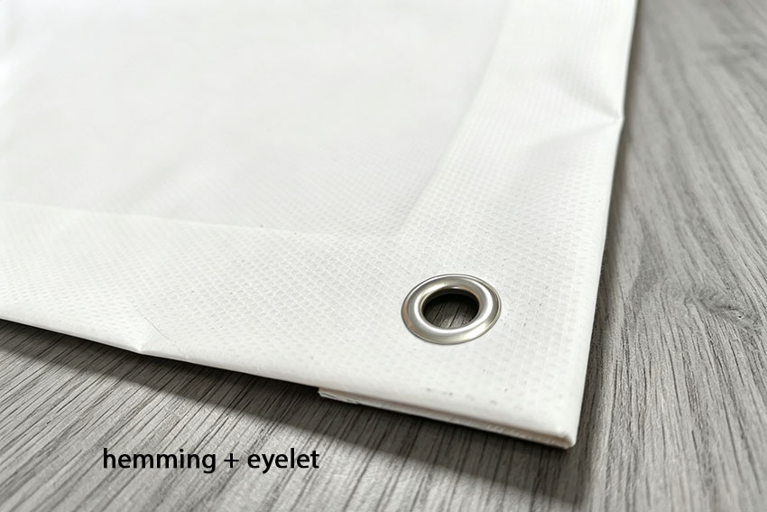pvc banner hem eyelet front